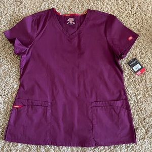Wine Dickies Scrub Top